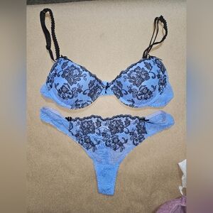Lacey Net Bra and Panty Set